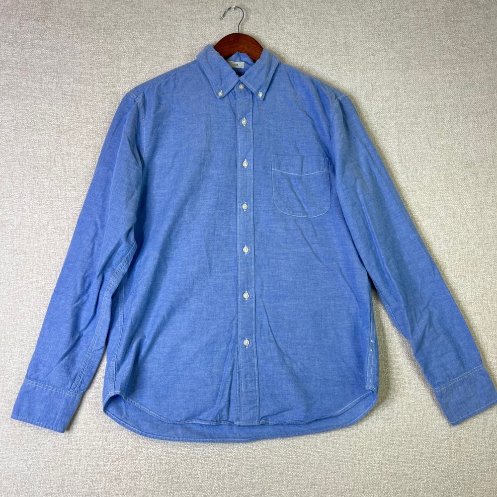 J.Crew Mens Medium Slim Fit Broken-In Oxford Button Down Shirt Blue